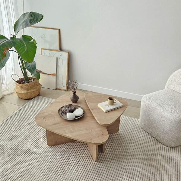 Hanah Home Dohányzóasztal szett Sapphire Oak Ballare szett - Sapphire Oak