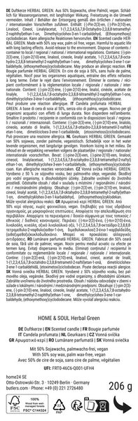 HOME & SOUL szójaviasz illatgyertya, Herbal Green