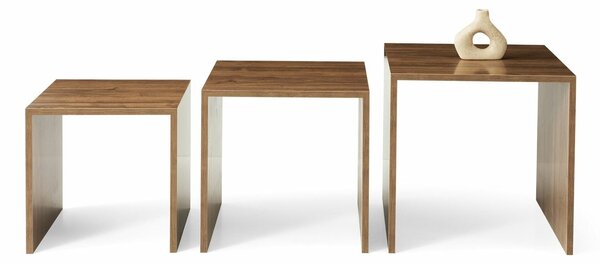 Hanah Home Fészekasztal szett (3 darabos) Dió Flex - 9429