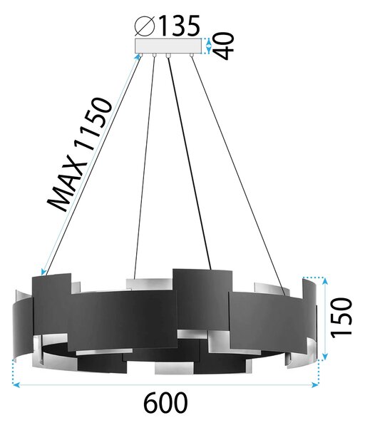 Mennyezeti lámpa black APP1561-6CP