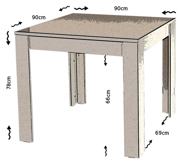 Hanah Home Étkezőasztal Oak Single 90 - Kaukázusi tölgy, Tölgy