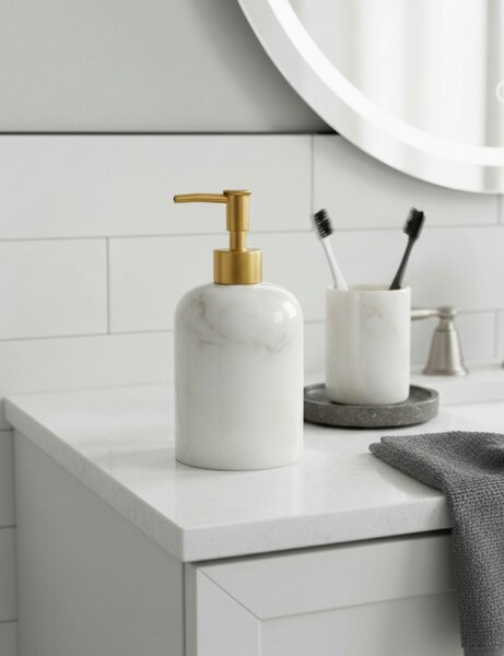 Aberto Design szappanadagoló, fehér matt arany - fehér, matt arany