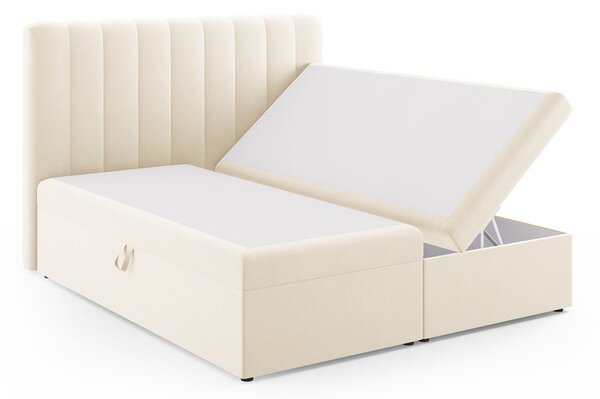 Bézs boxspring ágy tárolóhellyel 180x200 cm Gina – Milo Casa