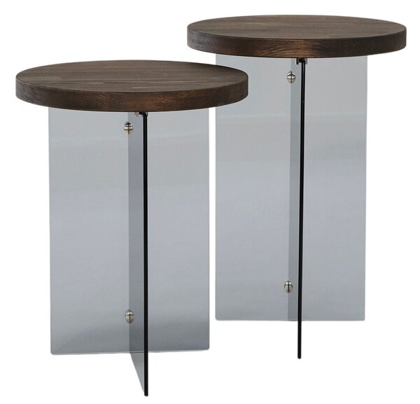 Hanah Home Serenity Dohányzóasztal Szett 2 darabos - dió, sötétszürke