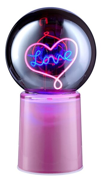 GLOW BALL dekoráció LED fénnyel 21 cm, szív