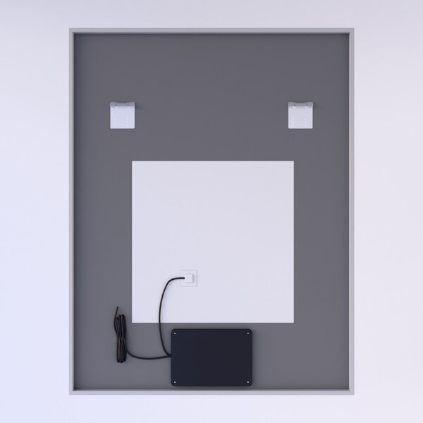 Álló fürdőszobai LED tükör 70x90cm | Páramentesítő funkció - Óra - Fényerő és színhőmérséklet szabályozás | Welland Luxury-Line G773