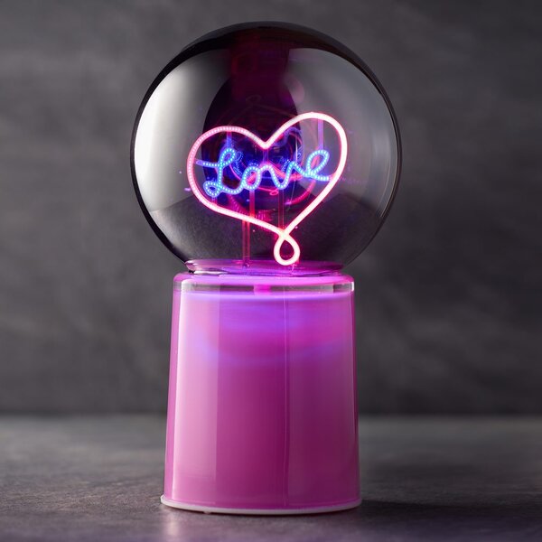 GLOW BALL dekoráció LED fénnyel 21 cm, szív