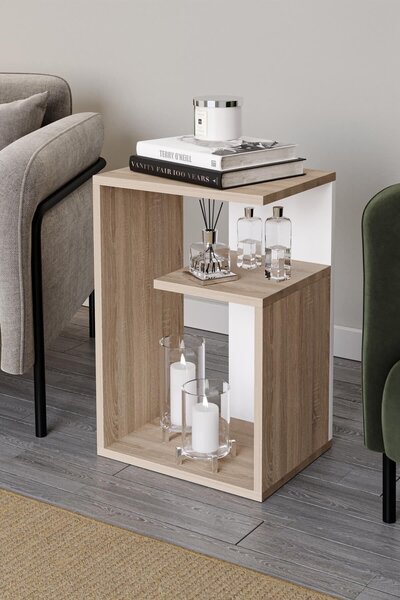Hanah Home Kisasztal Sonomo Tölgy Fehér Simav