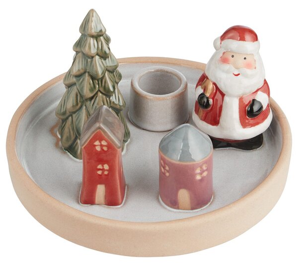 WINTER VILLAGE kerámia gyertyatartó 15cm