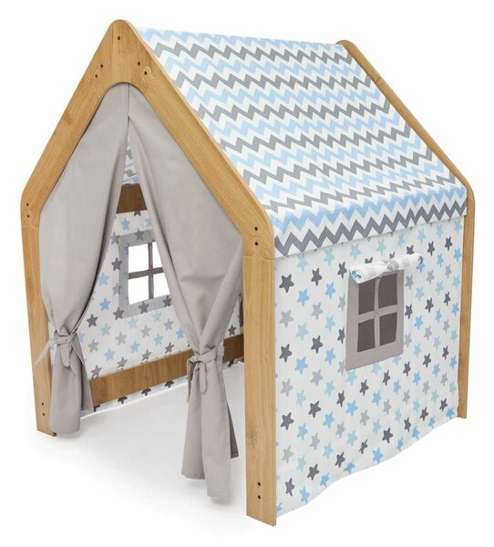Hanah Home gyermek játszósátor, fa, természetes fehér kék - kék