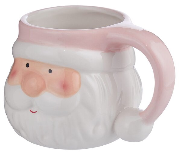 SANTA kerámia bögre, Mikulás 400ml , rózsaszín