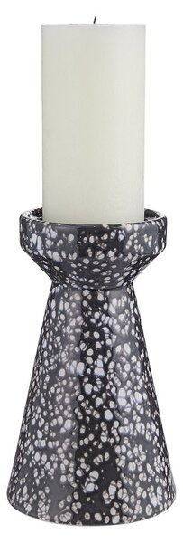 SPECKLE kerámia gyertyatartó 20cm fekete