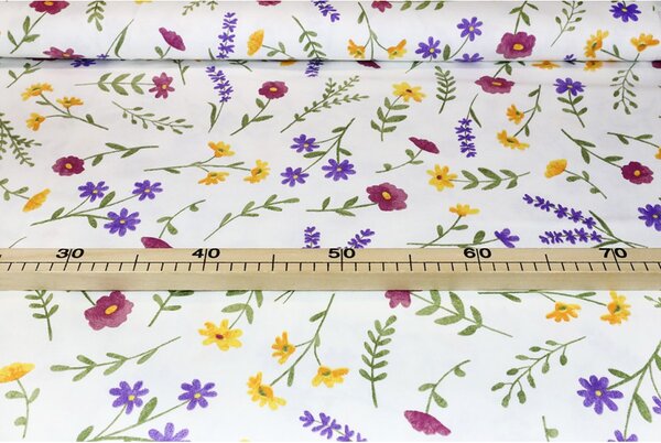Anyag pamut Tavaszi virágok, m. 140 cm