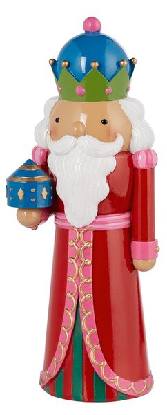 X-MAS dekor figura király piros 20 cm