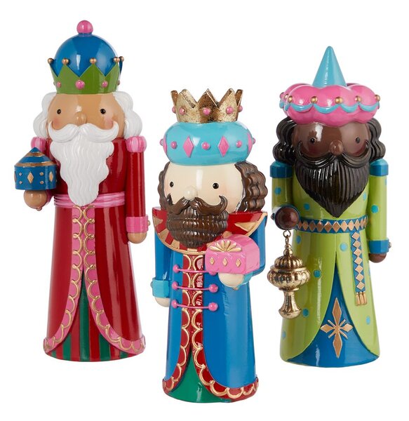X-MAS dekor figura király kék 20 cm
