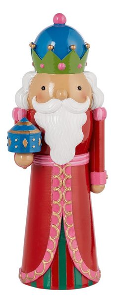 X-MAS dekor figura király piros 20 cm
