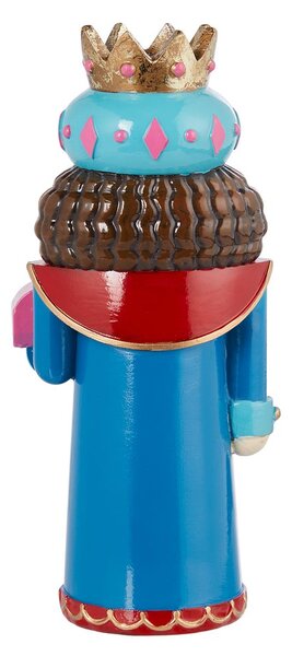 X-MAS dekor figura király kék 20 cm
