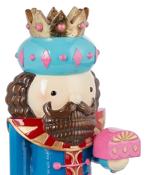 X-MAS dekor figura király kék 20 cm