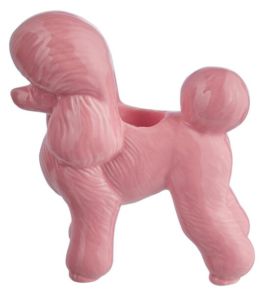 COCO kerámia gyertyatartó , rózsazsin pudli