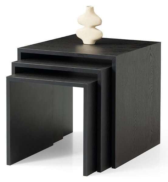 Hanah Home Beilleszthető asztal szett (3 darab) Fekete fa Flex - 9419