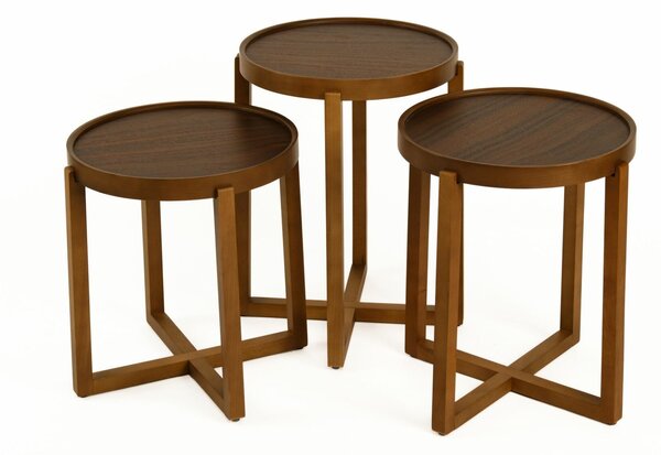 Hanah Home Fészekasztal (3 darab) Walnut Milas 3 - Walnut v2