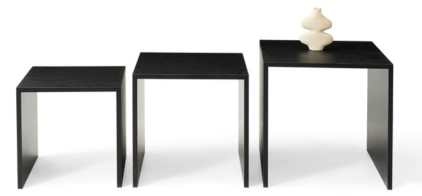 Hanah Home Beilleszthető asztal szett (3 darab) Fekete fa Flex - 9419