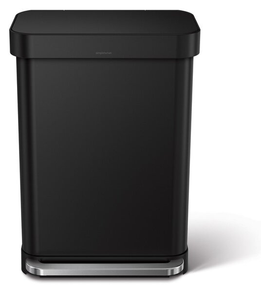 Matt fekete acél pedálos szemetes 55 l – simplehuman