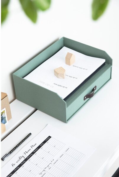 Zöld karton fiókos-dokumentumokhoz rendszerező Walter Canvas Paper Laminate – Bigso