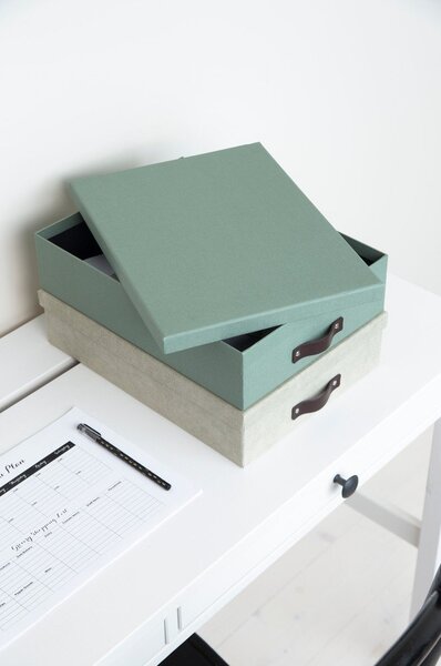 Zöld karton rendszerező dokumentumokhoz Oskar Canvas Paper Laminate – Bigso