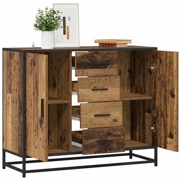 VidaXL Széf Antik Fa 92 x 35 x 76 cm Szerelt Fa