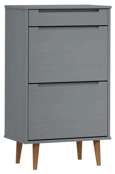 Molde Cipőszekrény - Fenyőfa - Szürke - 59,5x35x103cm