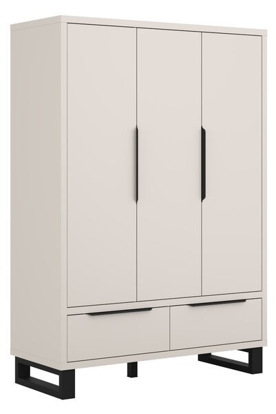 Gardróbszekrény Avicavu 121, Laminált forgácslap, 210x145x60cm, Fekete, Kasmír
