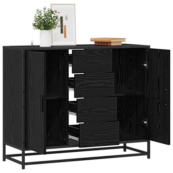 VidaXL Széf Fekete Tölgy 92 x 35 x 76 cm Szerelt Fa