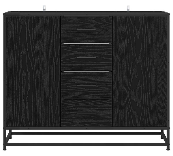 VidaXL Széf Fekete Tölgy 92 x 35 x 76 cm Szerelt Fa