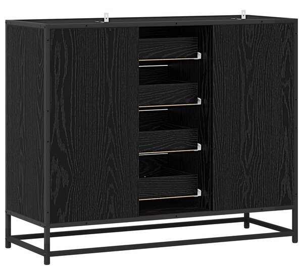 VidaXL Széf Fekete Tölgy 92 x 35 x 76 cm Szerelt Fa