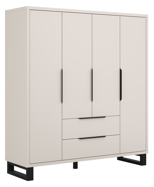Gardróbszekrény Avicavu 122, Laminált forgácslap, 210x191x60cm, Fekete, Kasmír