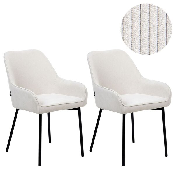 Étkezőszék kétdarabos szettben LOVERNA Kordbársony Törtfehér
