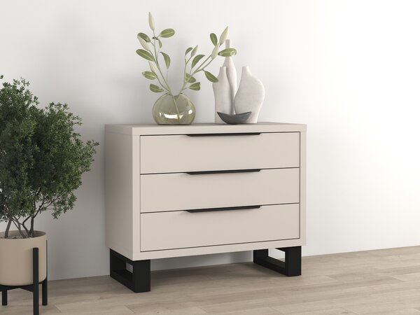 Komód Avicavu 124, Laminált forgácslap, 83x99x45cm, Fekete, Kasmír