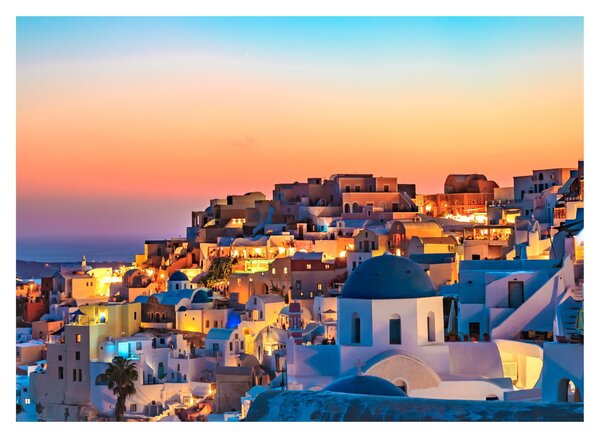 Kép - Santorini alkonyatkor (70x50 cm)