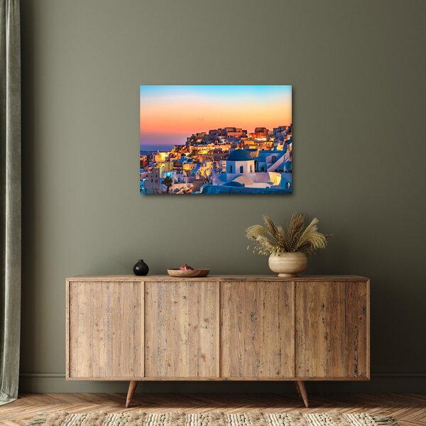 Kép - Santorini alkonyatkor (70x50 cm)