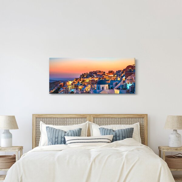 Kép - Santorini alkonyatkor (120x50 cm)