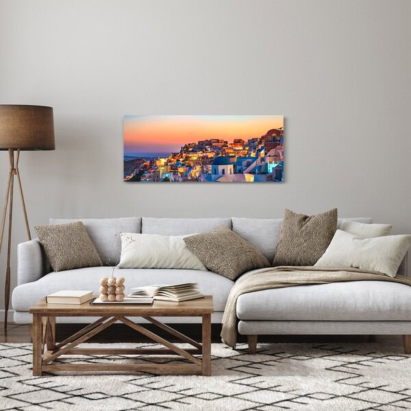 Kép - Santorini alkonyatkor (120x50 cm)