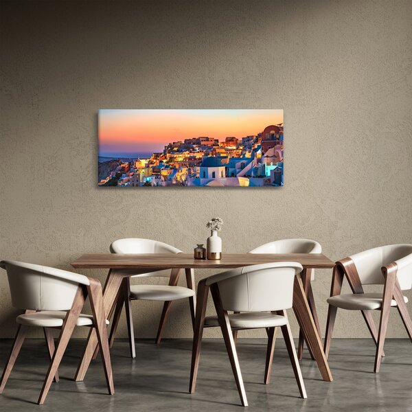 Kép - Santorini alkonyatkor (120x50 cm)