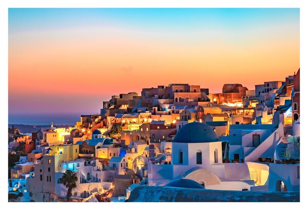 Kép - Santorini alkonyatkor (90x60 cm)