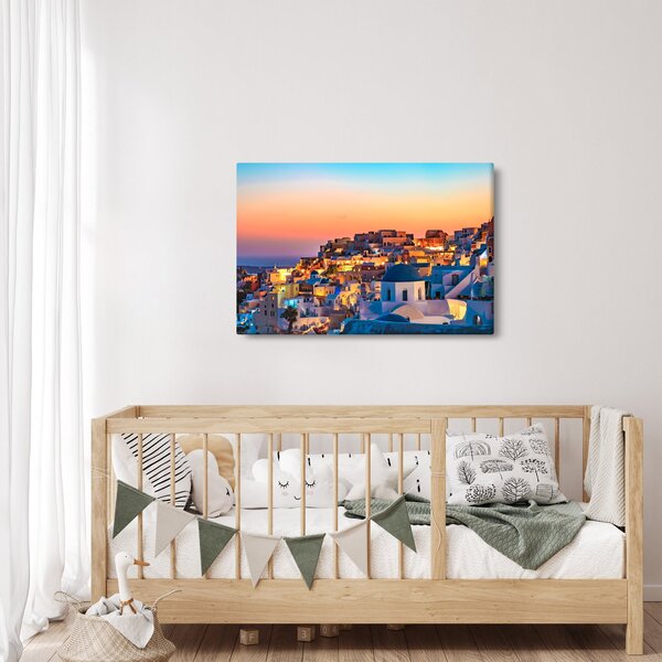 Kép - Santorini alkonyatkor (90x60 cm)