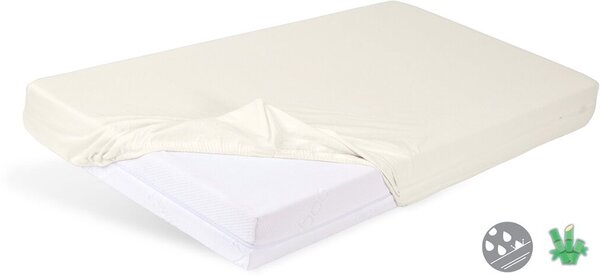 BABYMATEX Gumis vízálló lepedő Bamboo világos bézs 60x120 cm