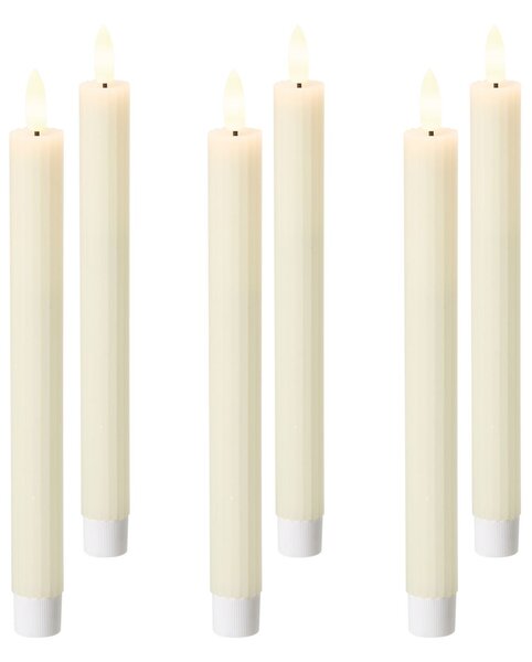 Hatdarabos LED gyertya SAPHIR 24 cm Törtfehér