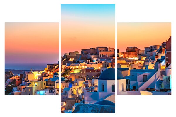 Kép - Santorini alkonyatkor (90x60 cm)