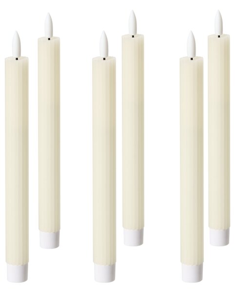 Hatdarabos LED gyertya SAPHIR 24 cm Törtfehér