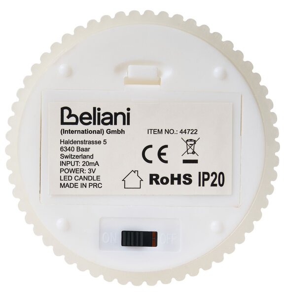 Hatdarabos LED gyertya NOISETTE 10/16 cm Törtfehér